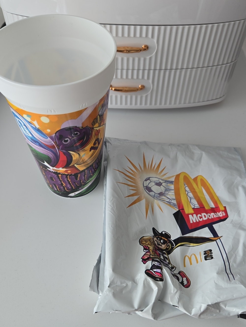 McDonald's White FIFA Cup And Bag